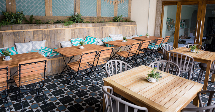 outdoor seating area at Hallgarth The Manor House Hotel 